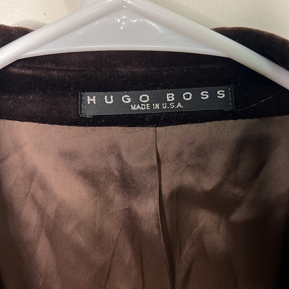 Hugo Boss Velvet Brown Lined Classic Blazer Size Large - Picture 4 of 11